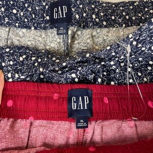 GAP XL Pajama Pants Bundle 2 Pair Polka Dot Floral Lounge Sleep Cotton NWT